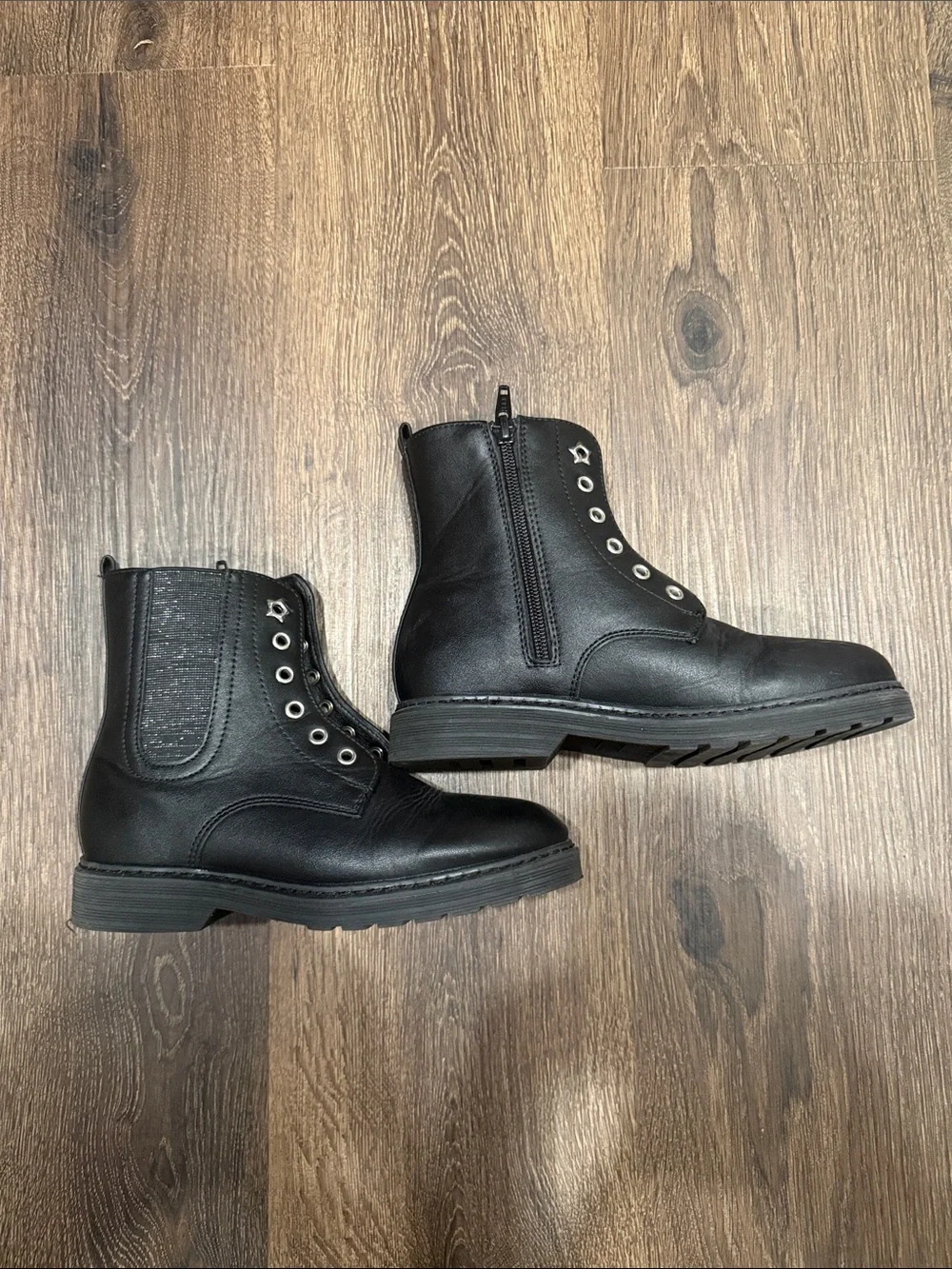 Black Women's Ankle Boots with  Stud Detail